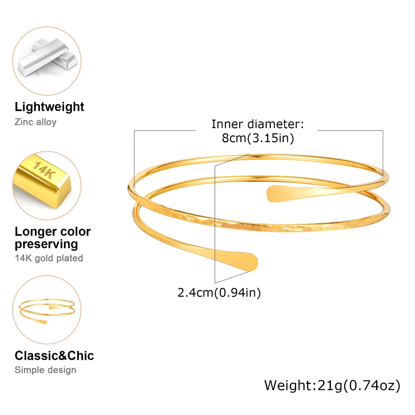 Upper Arm Cuff Bracelet