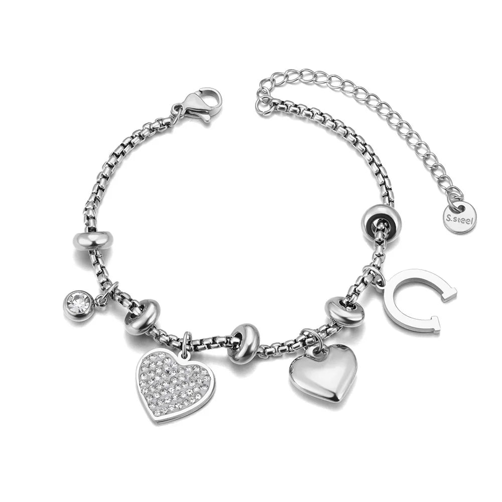 Heart Charm Bracelets 18K Gold