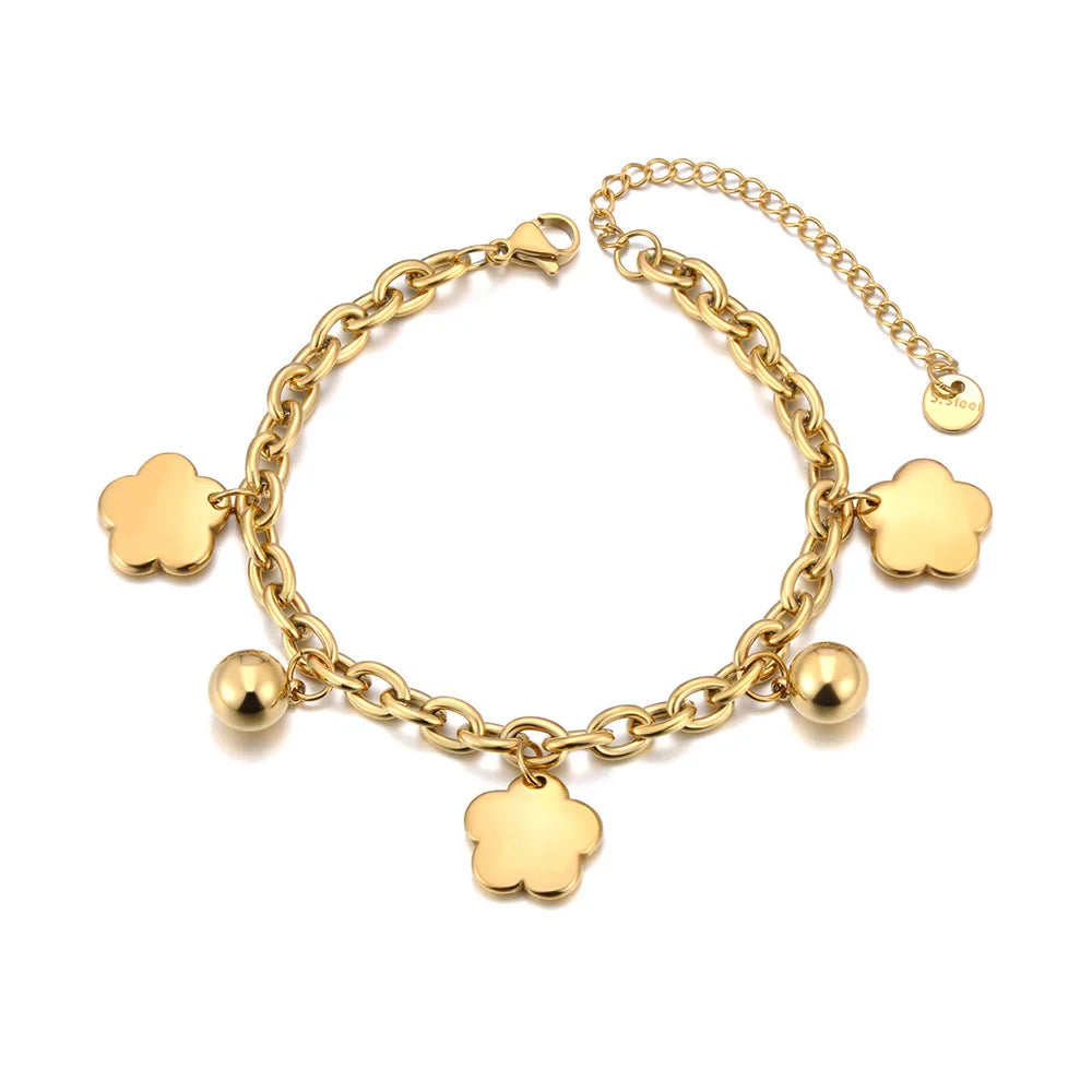 Heart Charm Bracelets 18K Gold