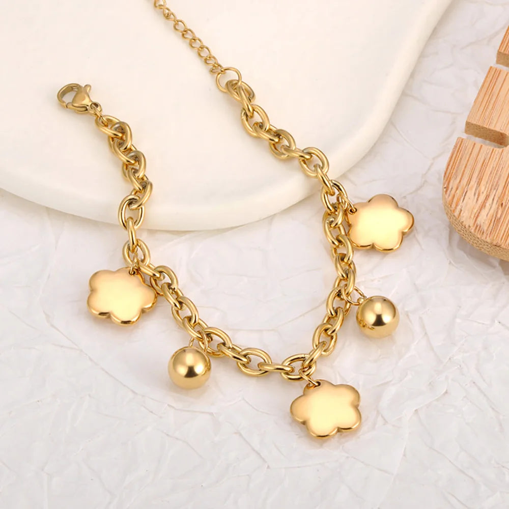 Heart Charm Bracelets 18K Gold