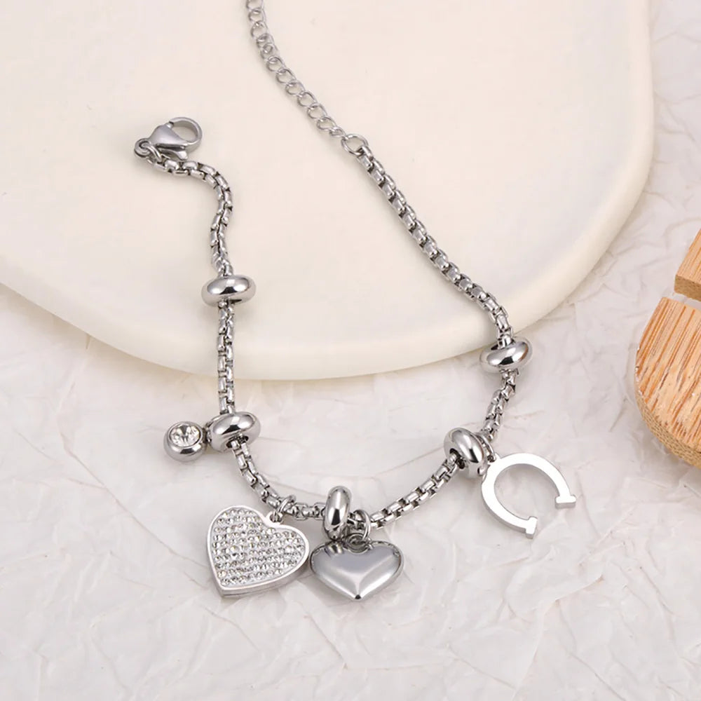 Heart Charm Bracelets 18K Gold