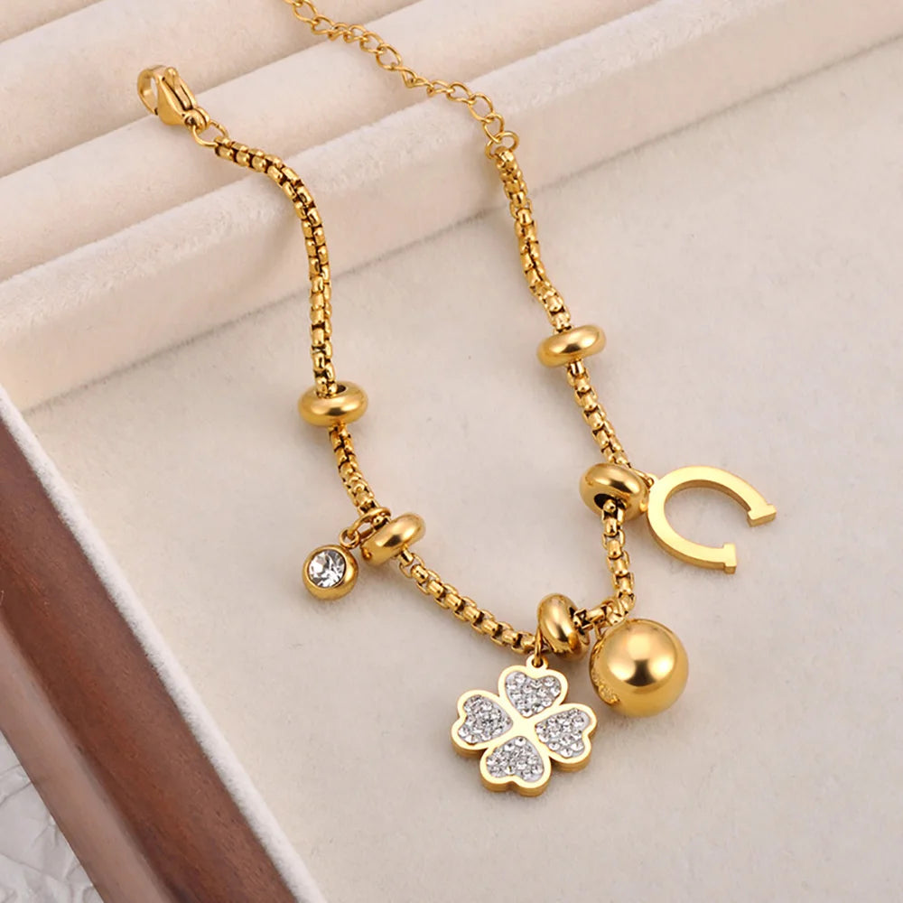 Heart Charm Bracelets 18K Gold