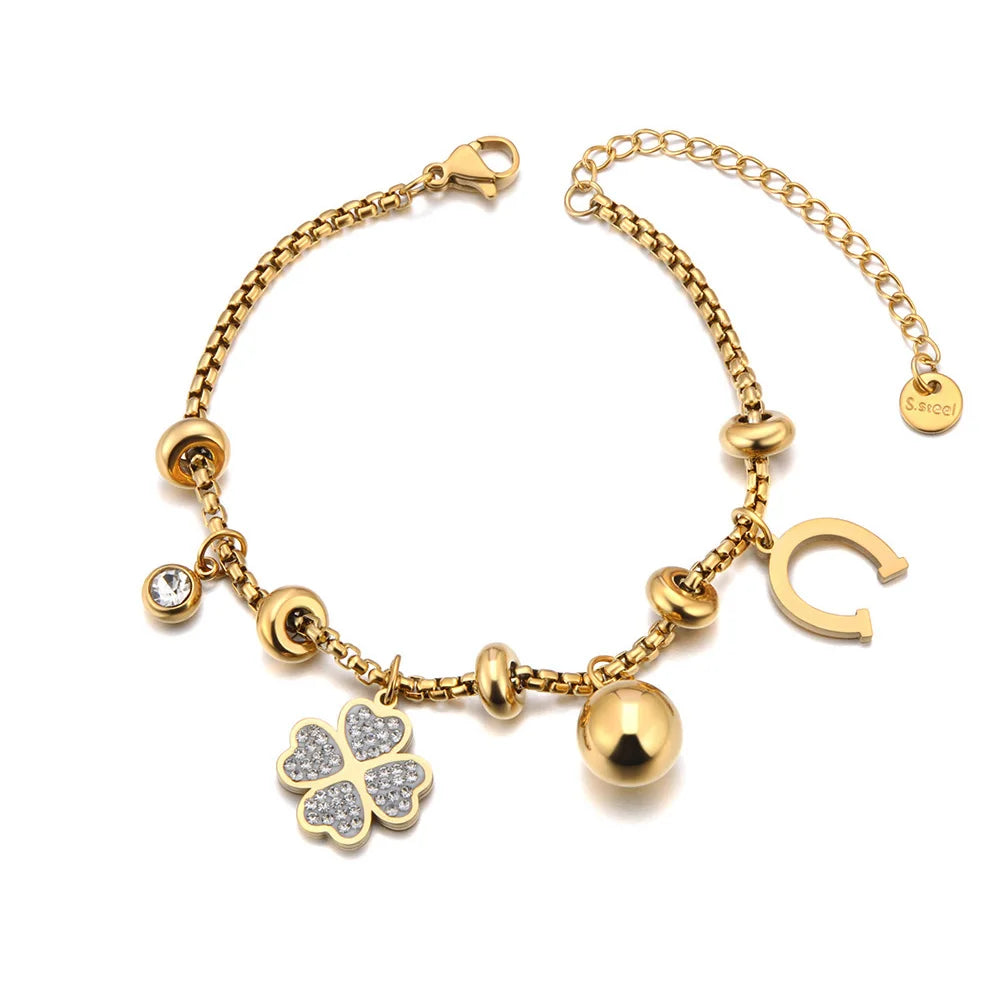 Heart Charm Bracelets 18K Gold