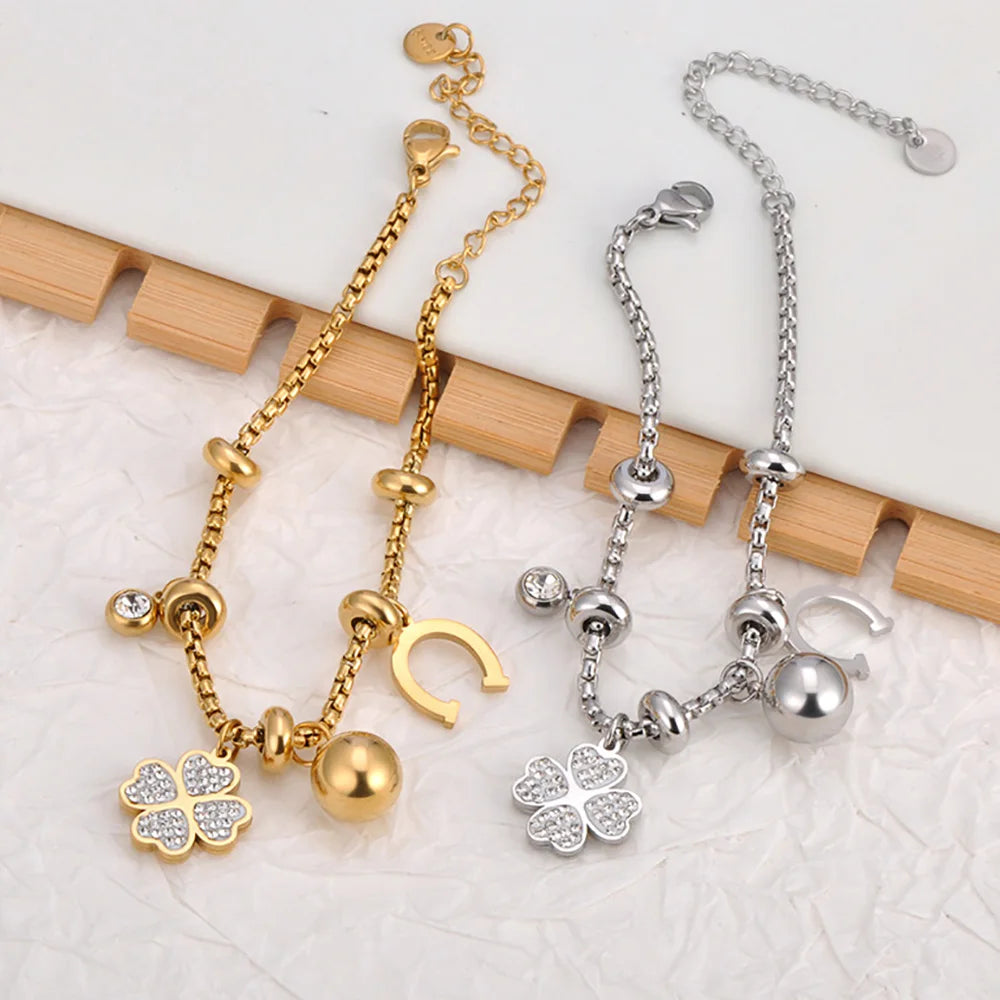 Heart Charm Bracelets 18K Gold