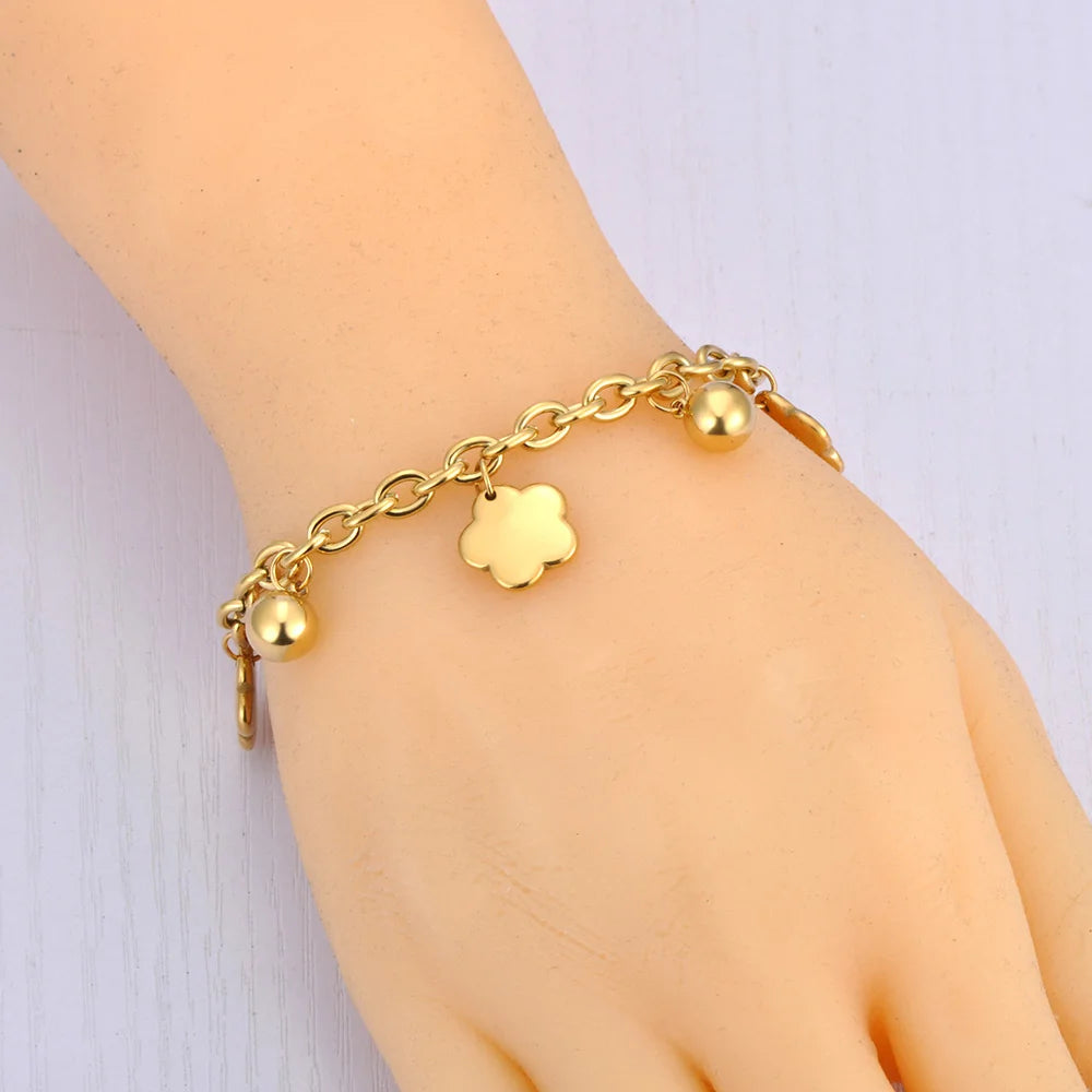 Heart Charm Bracelets 18K Gold