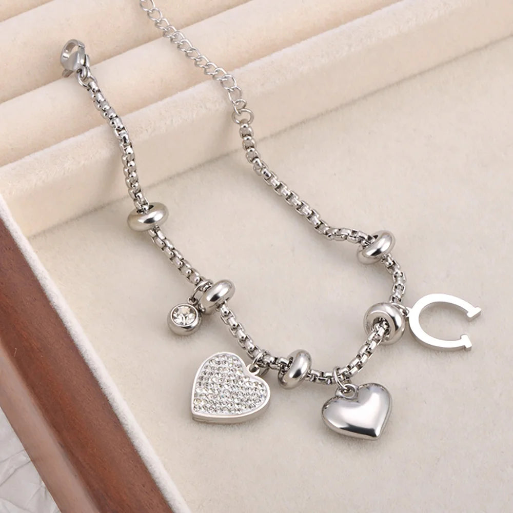Heart Charm Bracelets 18K Gold